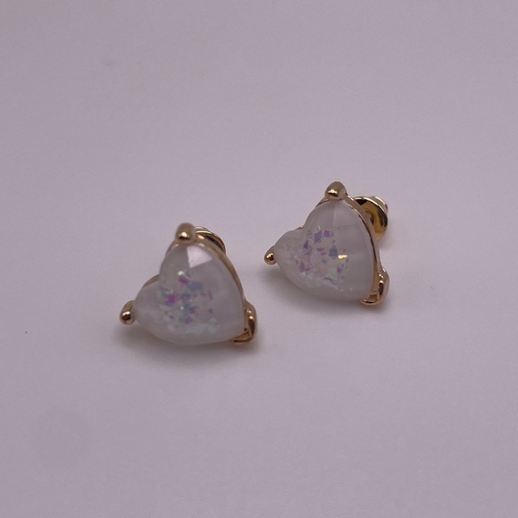Shimmering Heart Stud Earrings - Picture 1 of 4